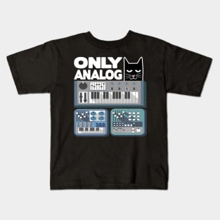 Only Analog Cat Modular Synthesizer Synth Drum Kids T-Shirt